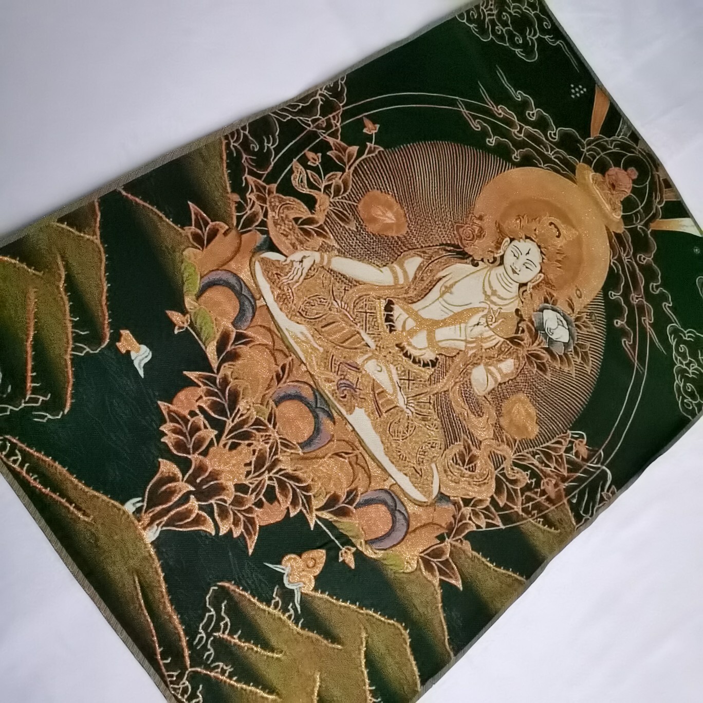 36″ Tibet Tibetan Cloth Silk Buddhism White Tara Guanyin Tangka Thangka Mural 2