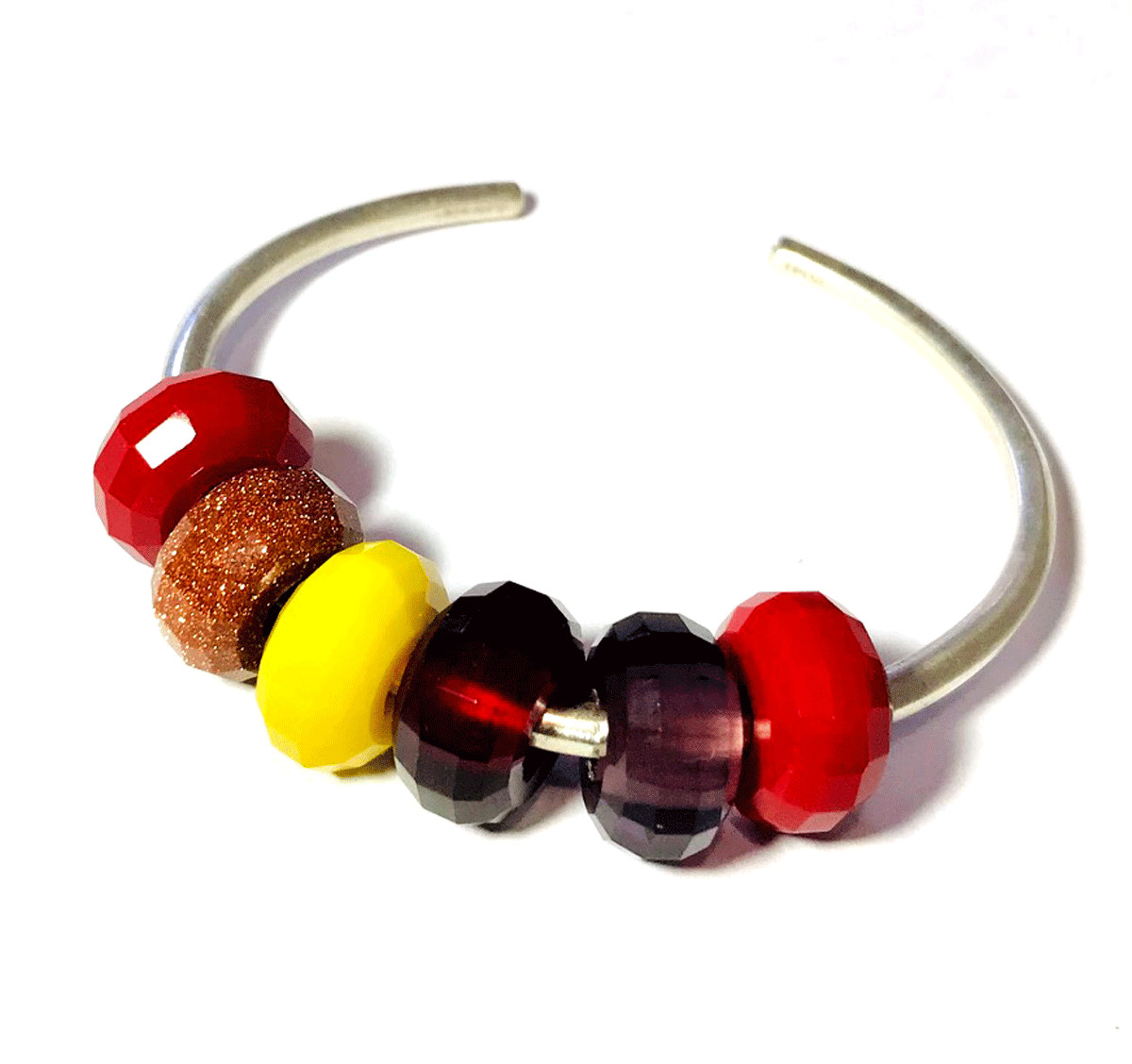 6 Pcs. Step Cut Natural Multi Gemstone Big Hole Beads Large Hole Beads 14x8mm