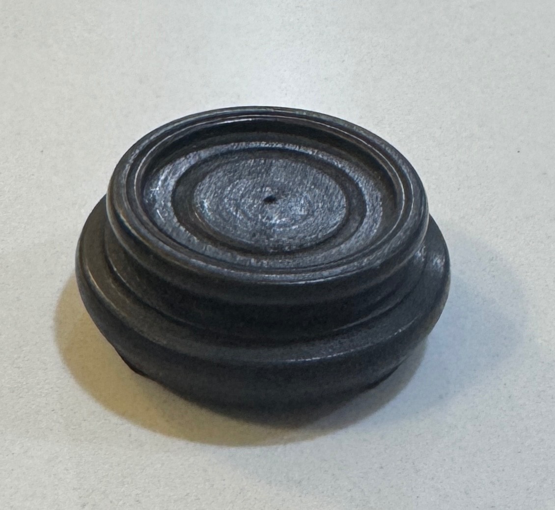 Vintage Black Japanese Carved Wood Mini Display Vase Stand 2″ (1 3/8″) JAPAN