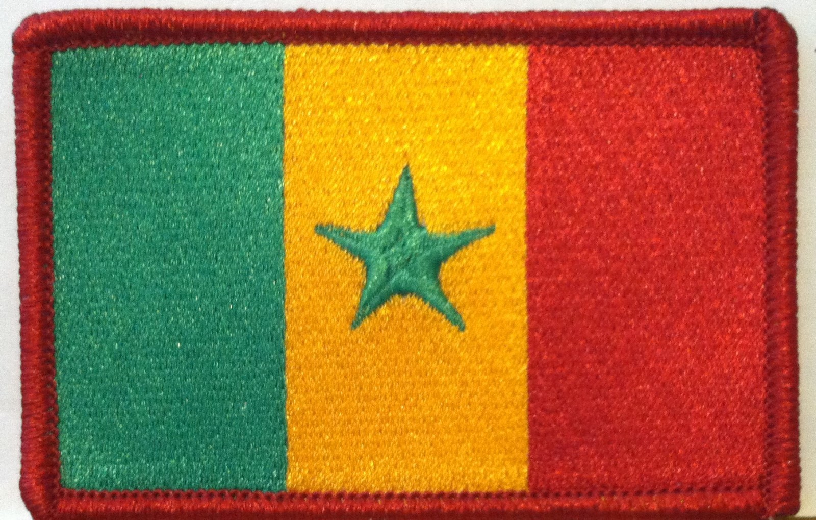 SENEGAL Flag Embroidered Iron-On Patch Military Emblem Red Border