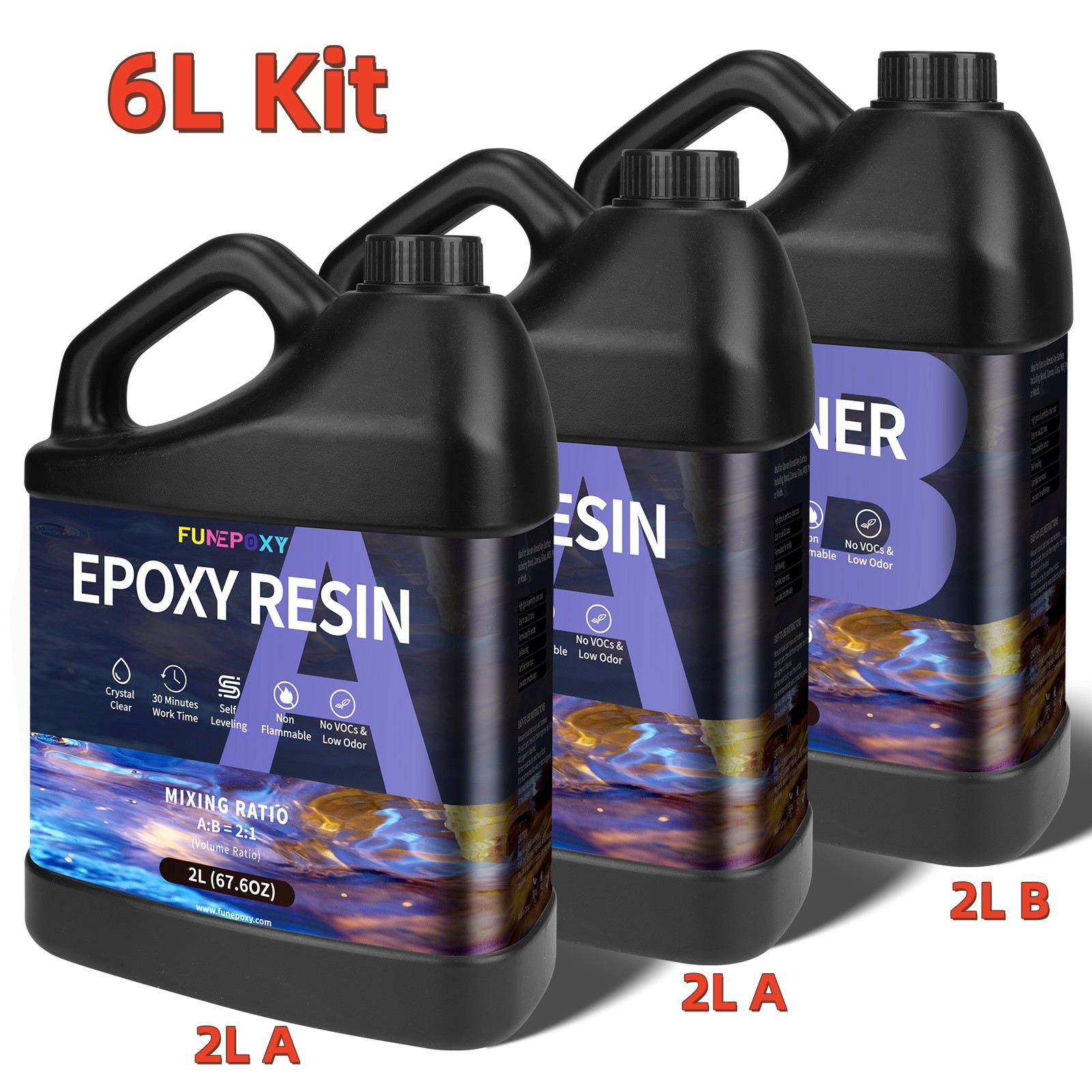 2-4 Inch Thick Deep Pour Clear Epoxy Resin Kit Casting River Table UV RESISTANT