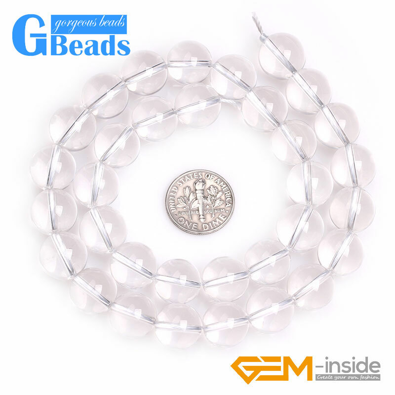 White Rock Crystal Clear Quartz Gemstone Round Beads Free Shipping 15″ 4mm-20mm
