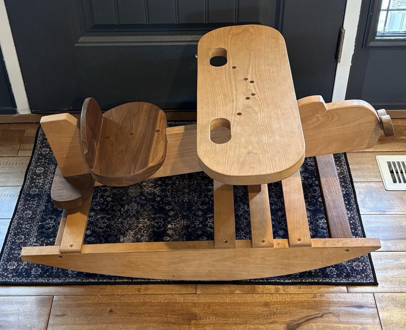 Custom made wooden rocking airplane