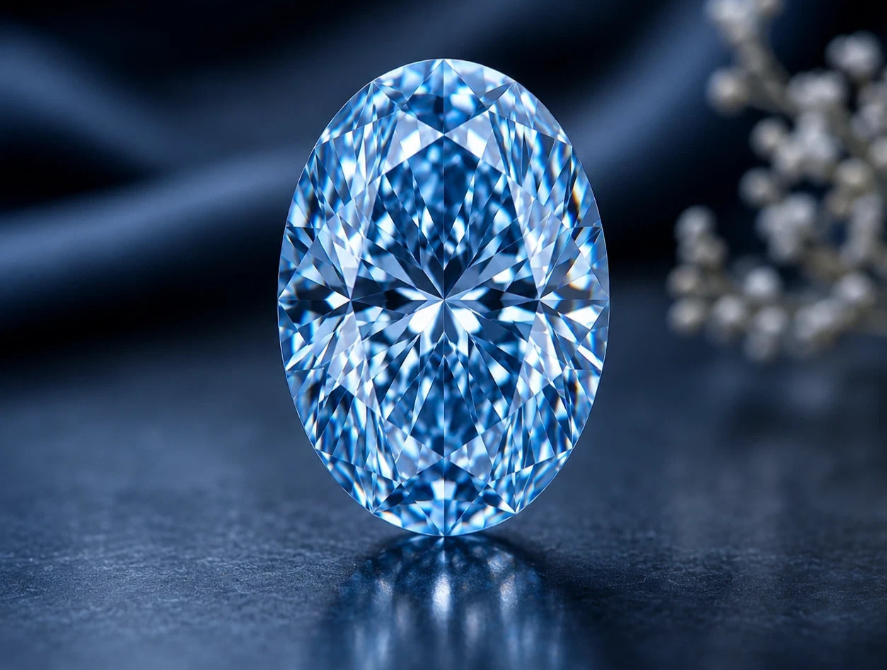 💎✨ 5 Ct Natural Blue Color Diamond – Oval Cut | Certified D Grade VVS1