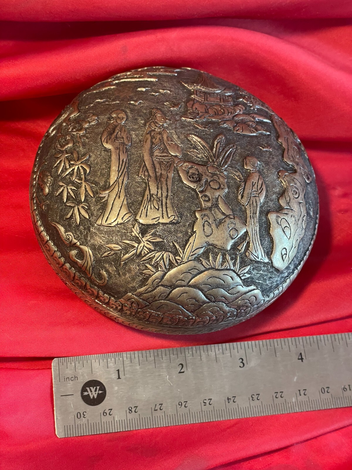 Old Chinese Copper Round Box
