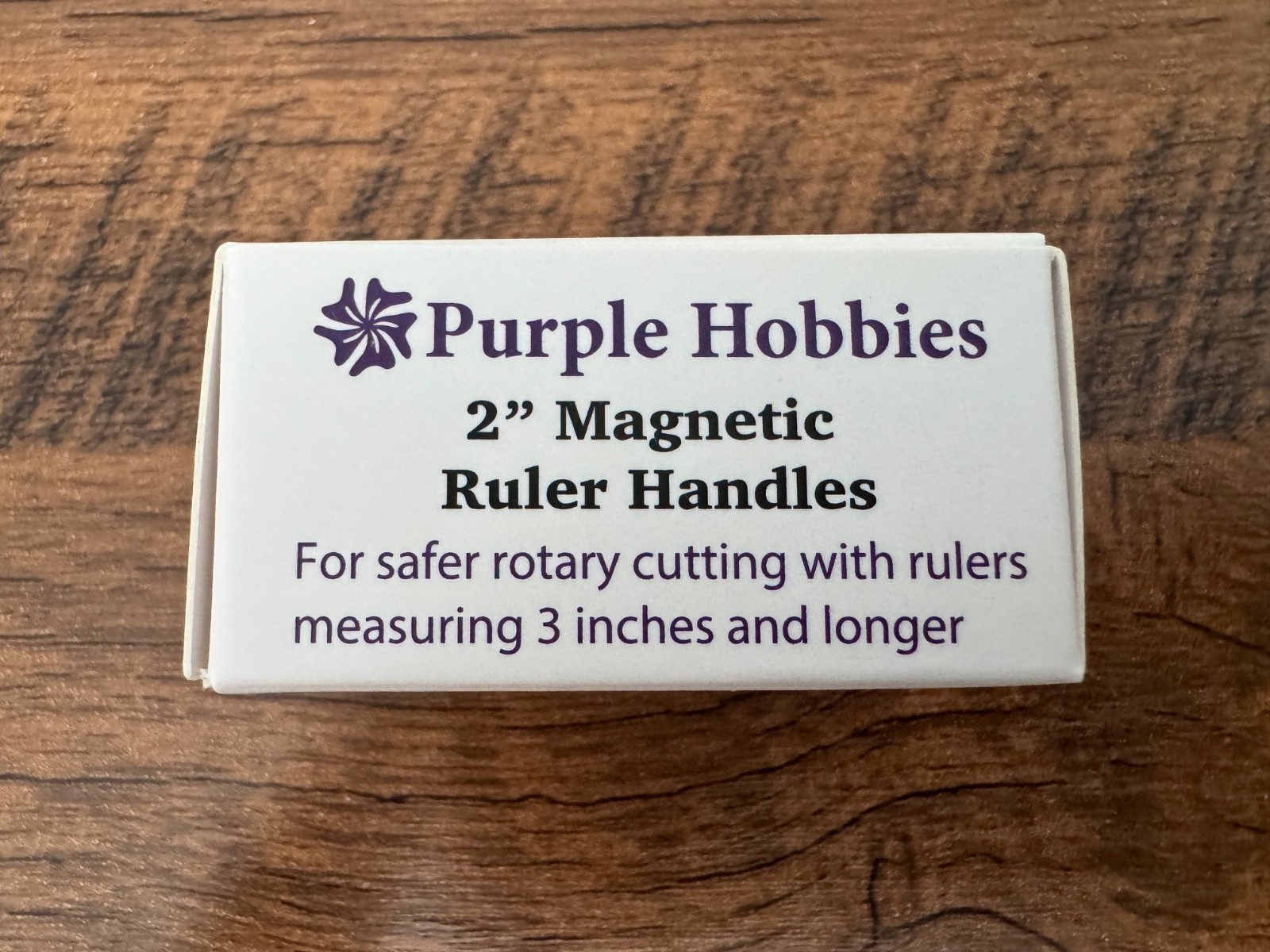 Purple Hobbies 2″ Magnetic Ruler Handles – Safer Rotary Cutting – Reusable