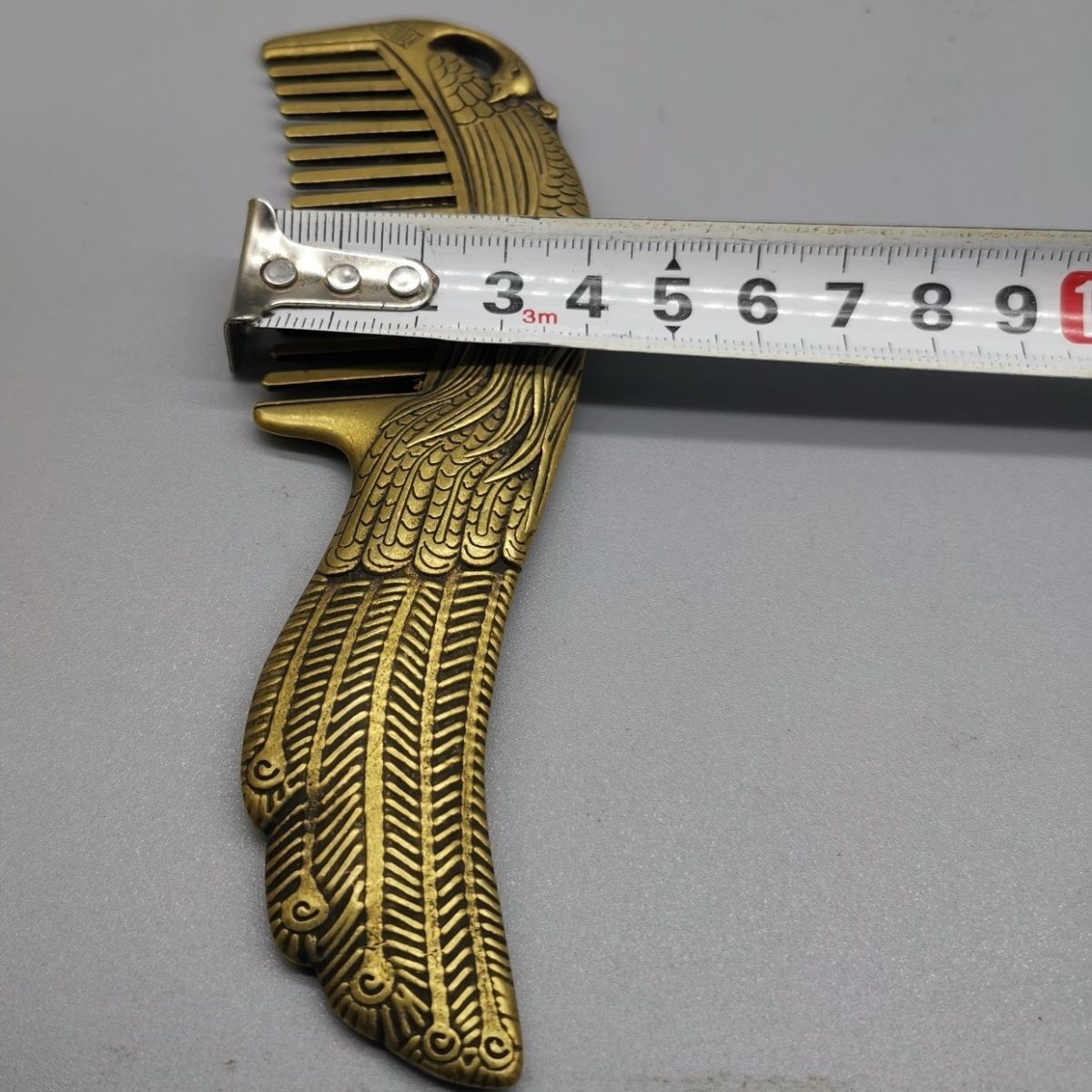 Vintage Brass Peacock Comb Handmade Copper Alloy Hair Care Styling Comb