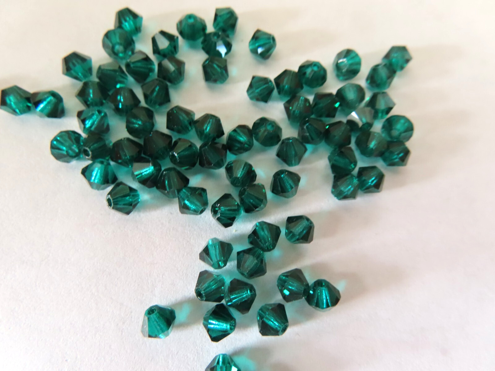 72 Preciosa Machine Cut Bicone Beads 4mm Emerald
