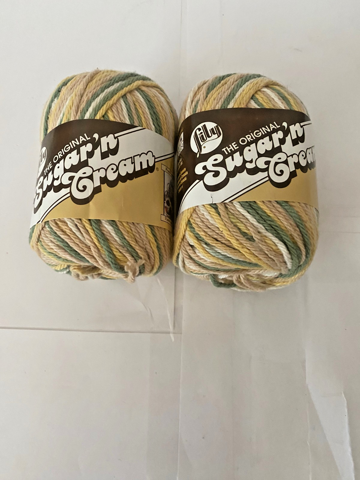 2 New Lily Sugar’n Cream 100% Cotton Yarn Country Sage Ombre 2 oz 95 Yards each