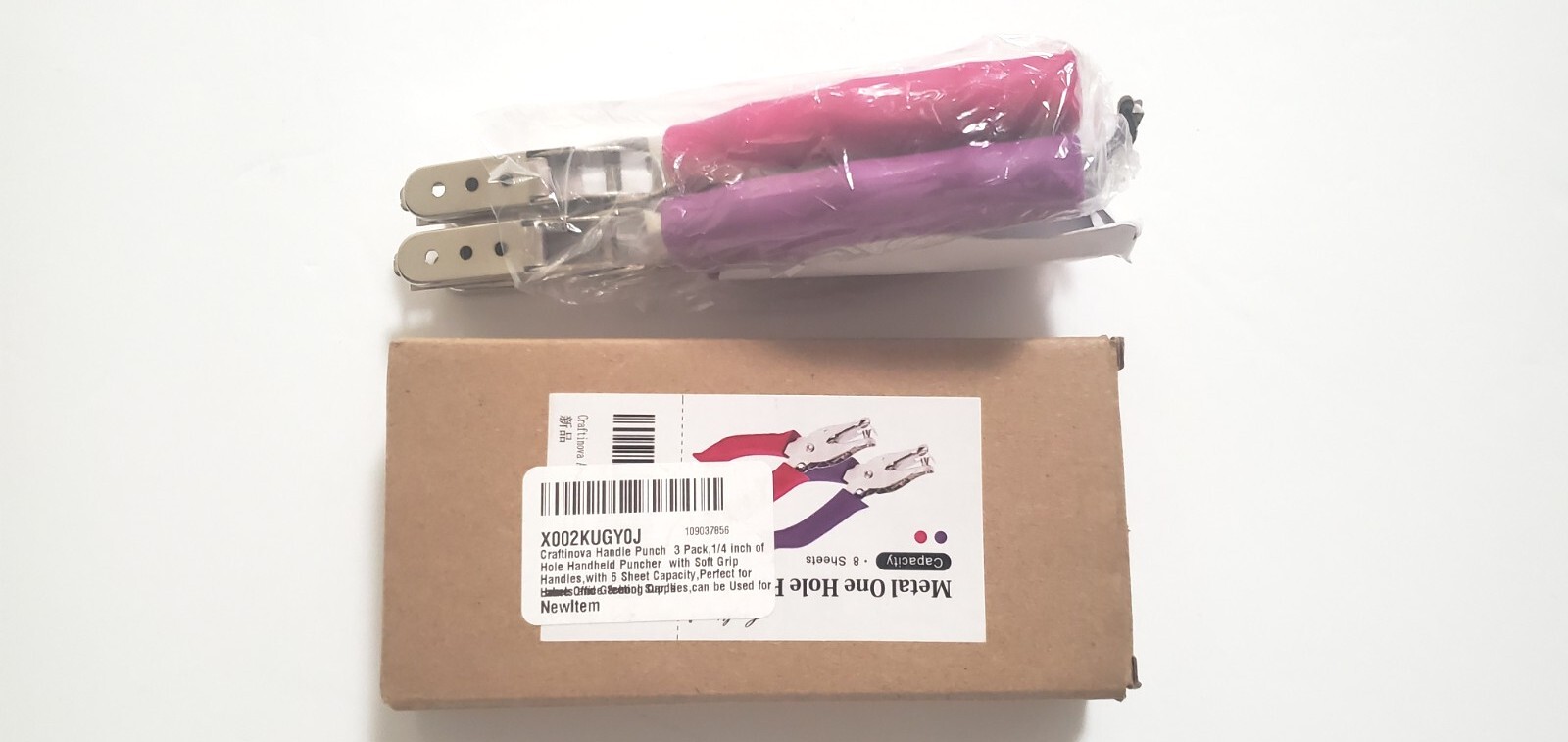 (2) Single Hole Punch Metal Red & Purple Good quality