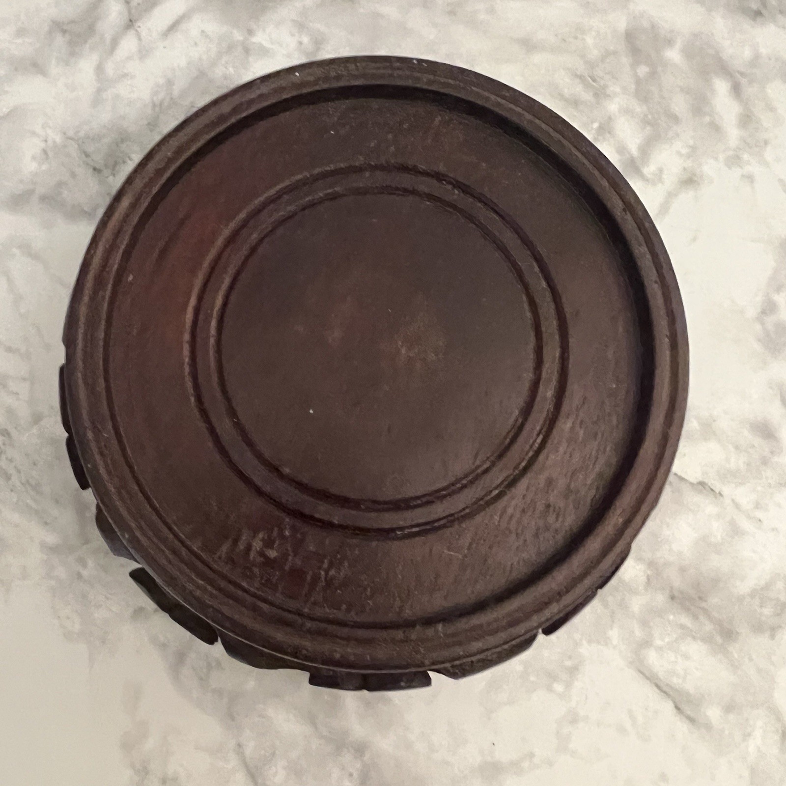 Vintage Pier 1 Imports Carved Wood Display Stand | Hong Kong | Vase Pedestal