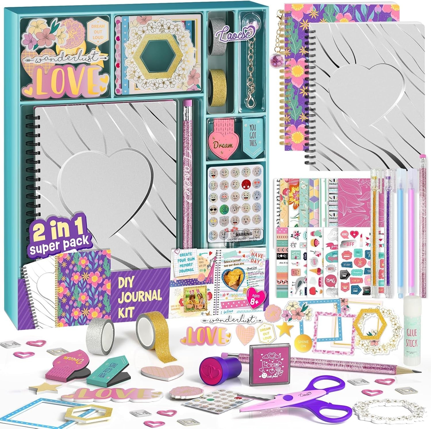 2-Pack DIY Journal Kit for Girls – Birthday Easter Gifts for Girls 8 9 10 11 …