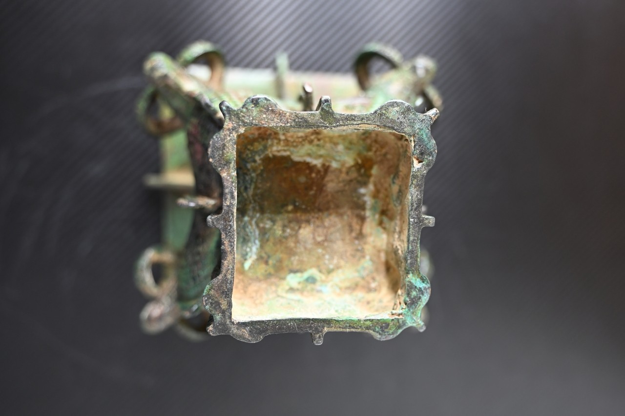 Chinese Bronze Ornament Relic Four-ram Square Zun Fangzun *replica #V078