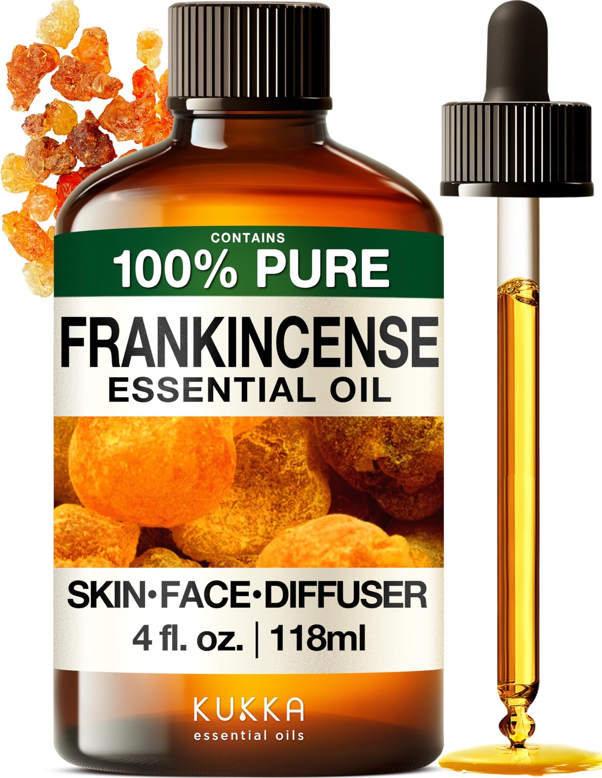 KUKKA Frankincense Essential Oils – 4 Fl Oz – for Hair, Skin, Diffuser, Aroma…
