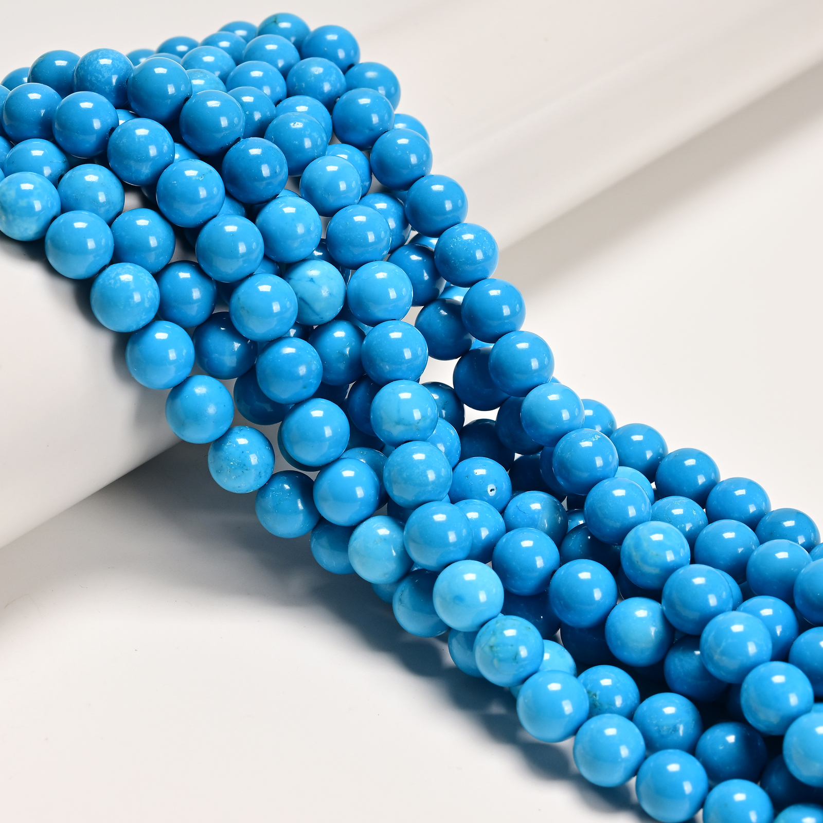 Blue Turquoise Smooth Round Beads Size 6mm 8mm 10mm 15.5″ Strand