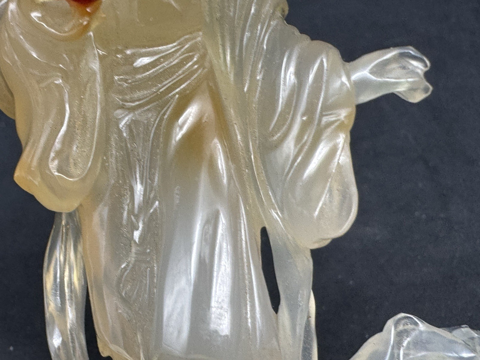 Chinese Carved Agate Stone Lady Sculpture, 4.5″