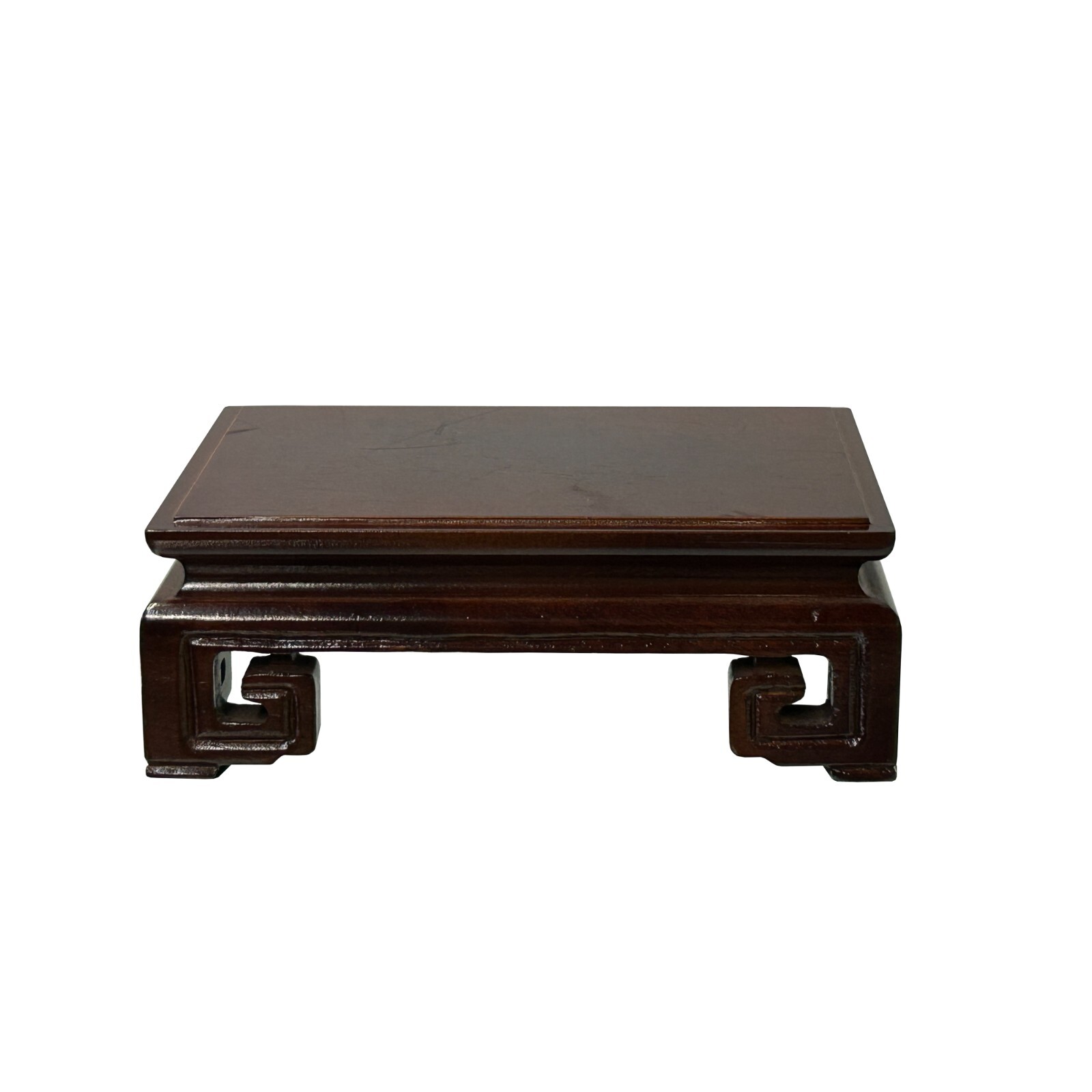 5.5″ Brown Wood Rectangular Ru Yi Scroll Leg Display Stand Riser Easel ws4148A