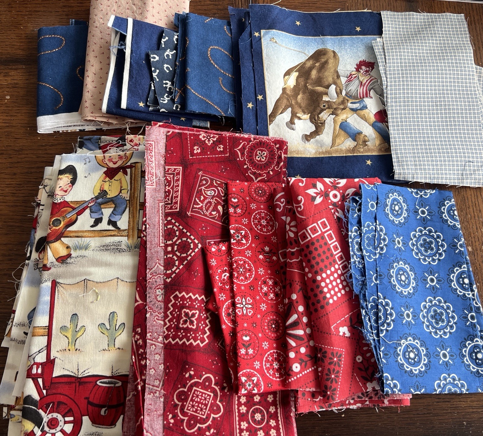 Cowboy Themed Cotton Quilting Fabric Quilt Shop Quality Enough to Make Baby Top