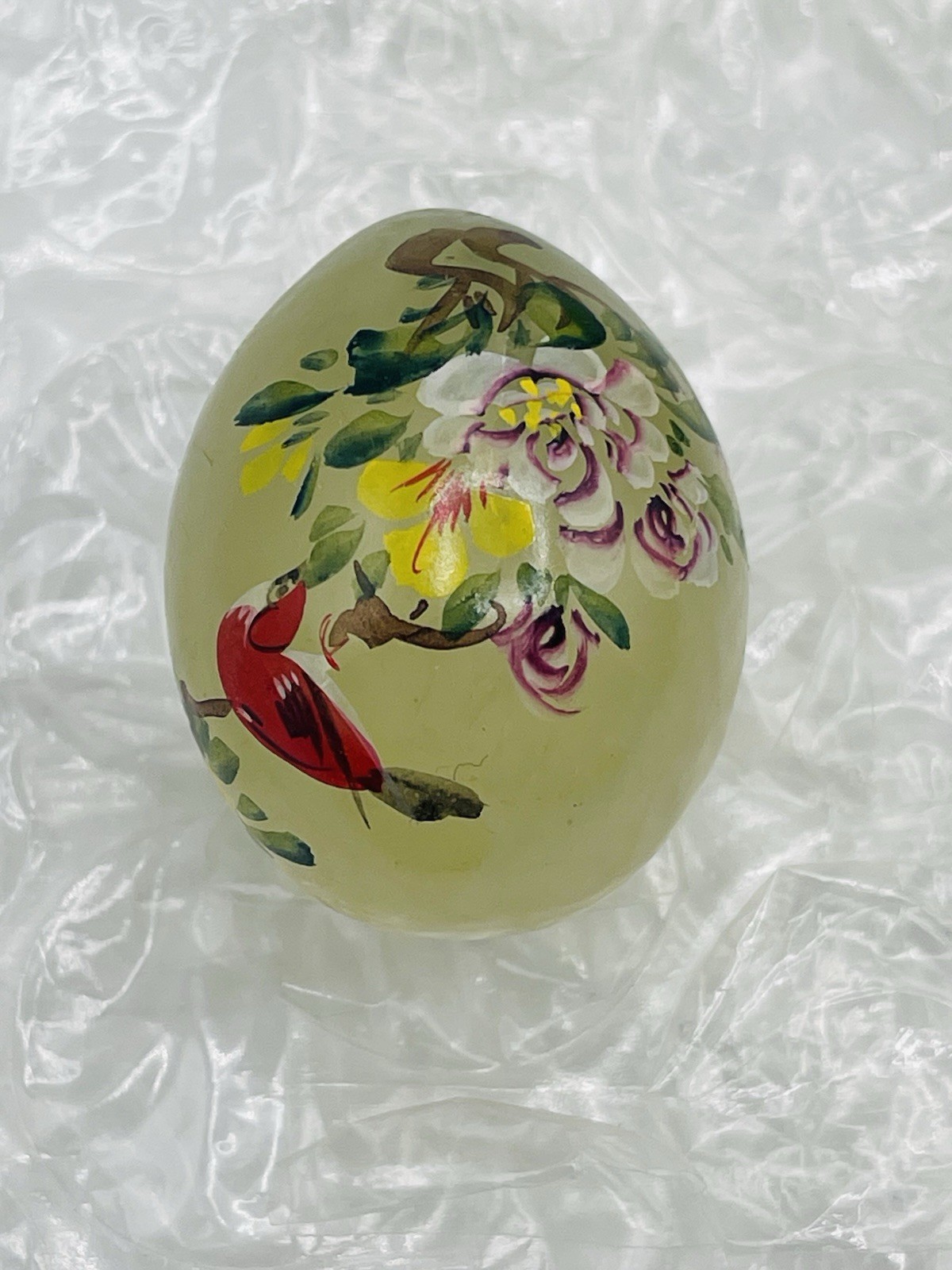 VTG Oriental Hand Painted Jade 1.5” Birds Dragon Flower Lot Of 9 Miniature Eggs