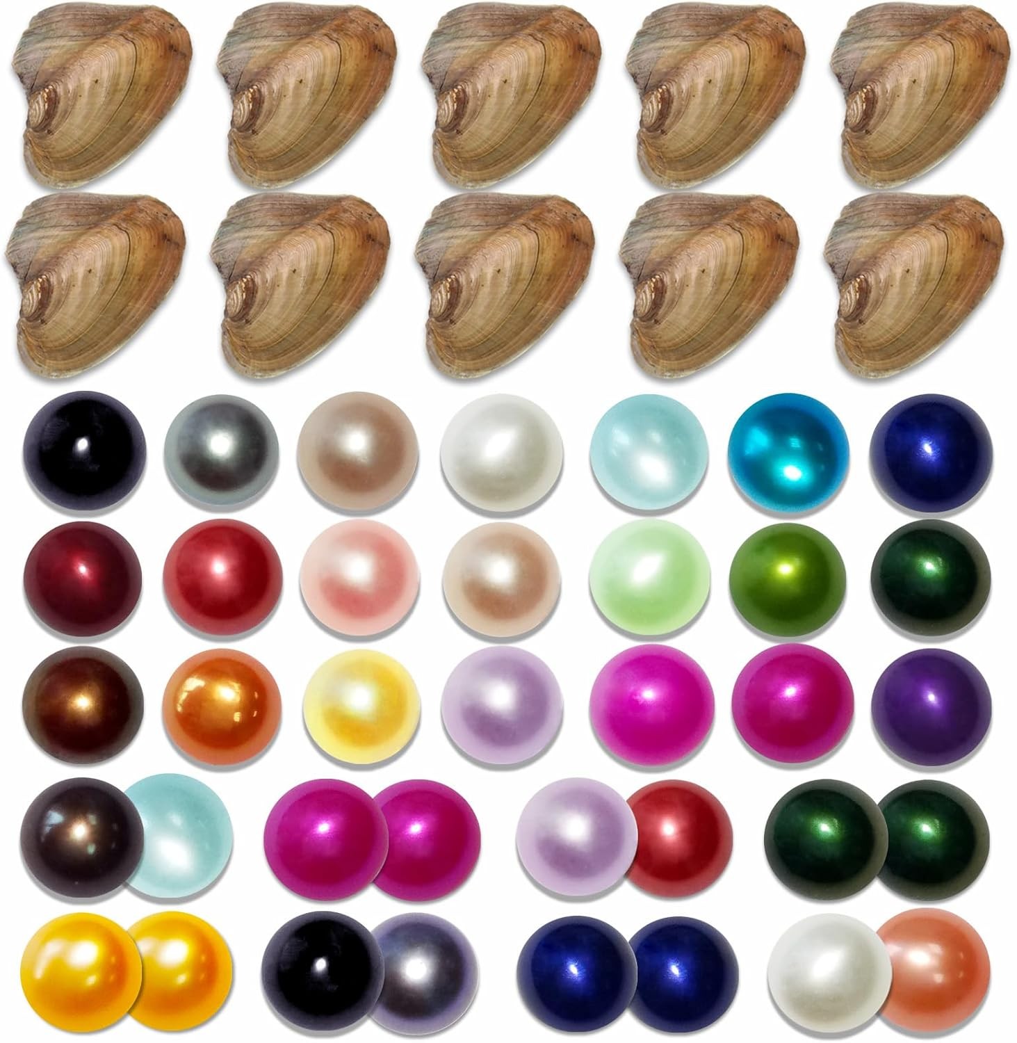 10PC Oyster with round Pearl inside Meaningful Color Freshwater Cultured Oyster