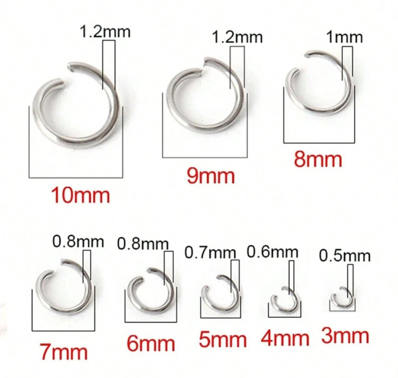 200pcs Stainless Steel Split Open Jump Rings DIY Jewelry Making Open Connectors