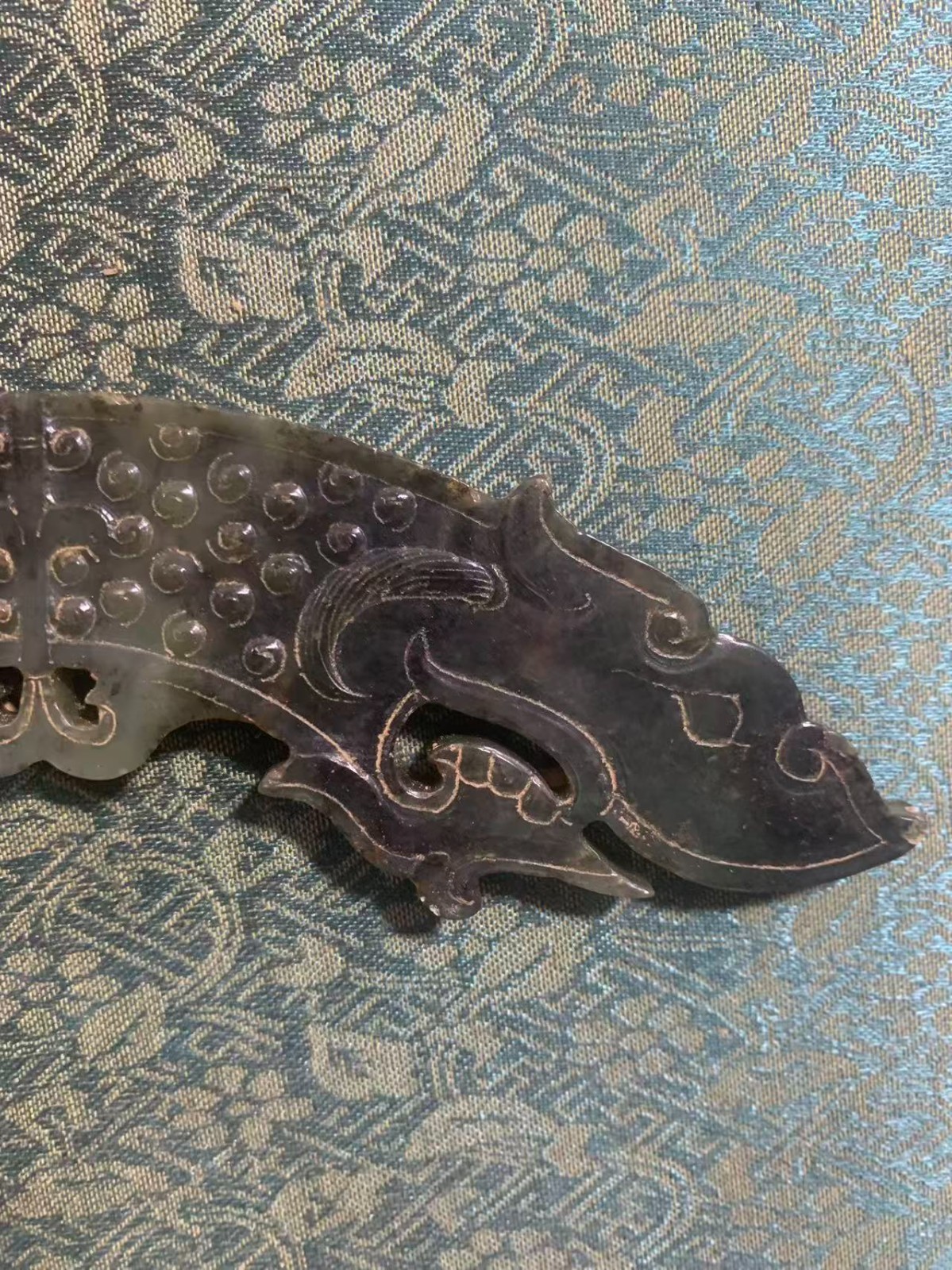 6.7Inch Chinese Old HeTian Jade Hand Carved *2Dragons Huang* 2Faces Plaque