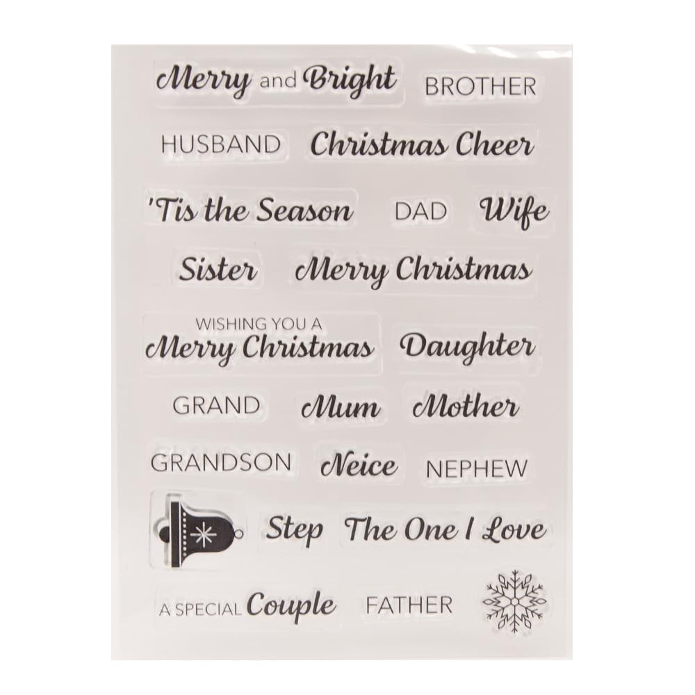 5.9×4.3 Inch Holiday Phrases Rubber Clear Stamps Cards Scrapbooking Decor