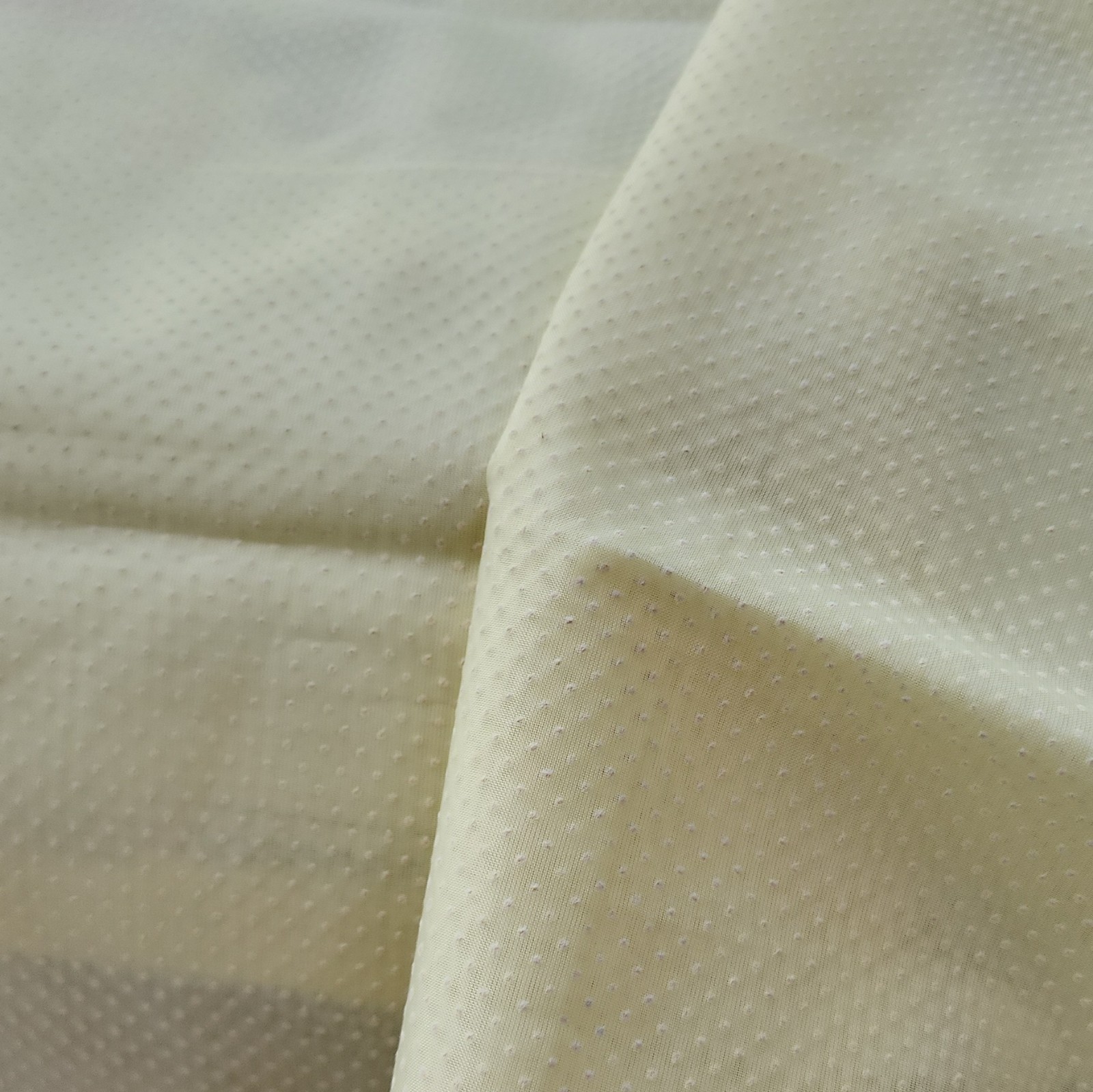 DOTTED SWISS FABRIC – Beautiful Vintage Pale Yellow – 40 L x 44 W for