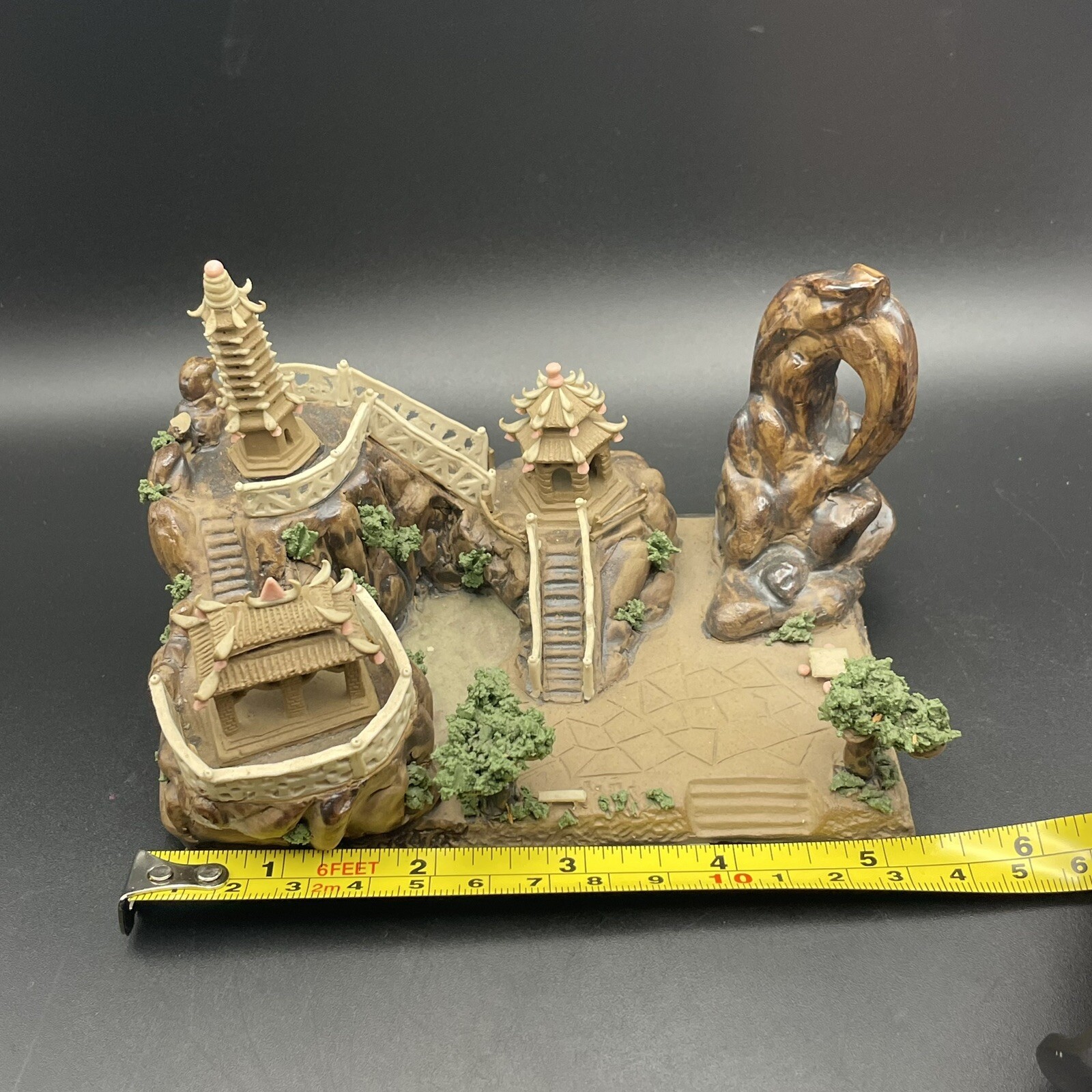 Bonsai Diorama Asian Scene- Mud/ Clay Material 5.5” x 3” x 3.25”