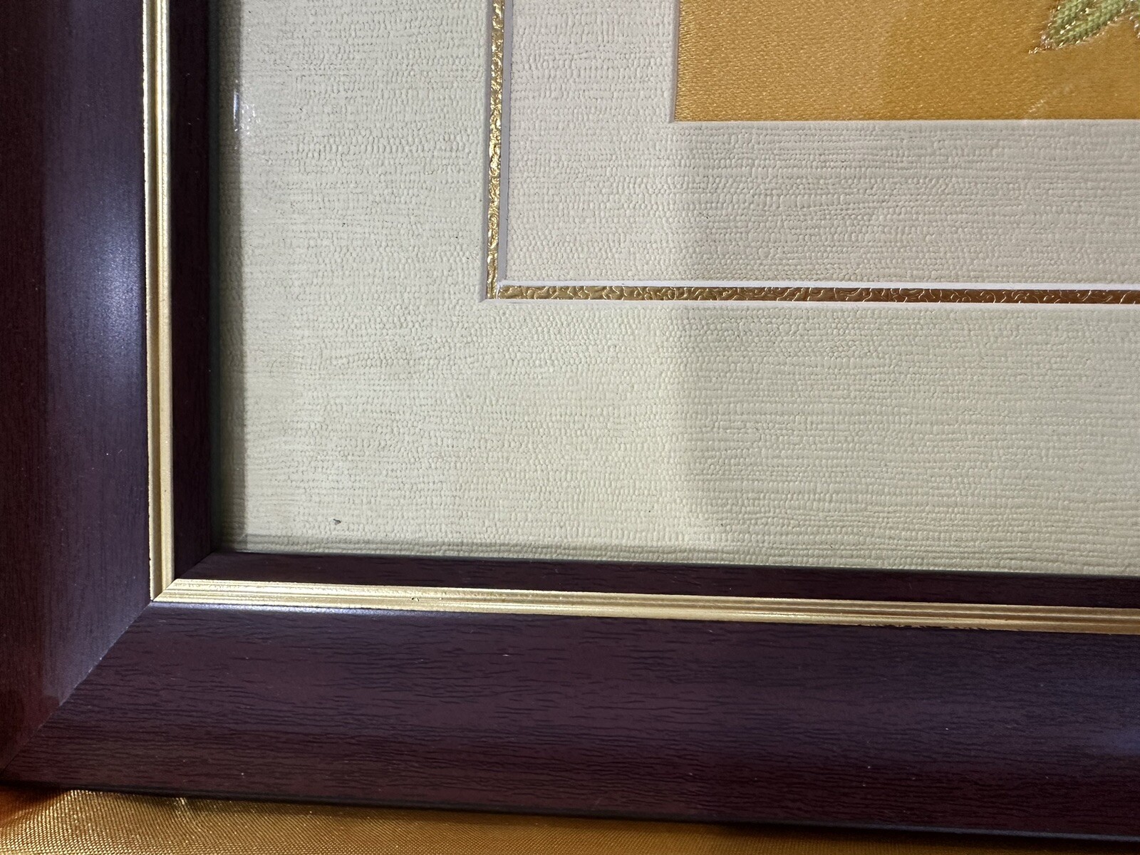 Chinese Nanjing Yun Imperial Brocade Framed Triple Matted