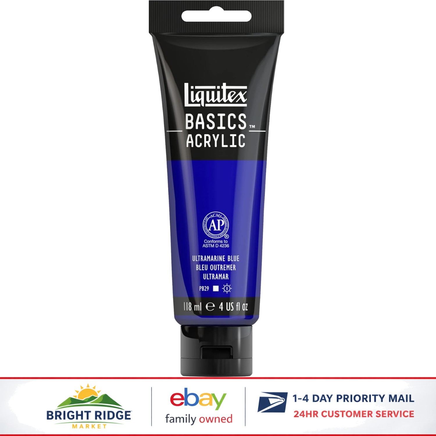 Thick Ultramarine Blue Acrylic Paint Tube, Ideal for Color Mixing Projects