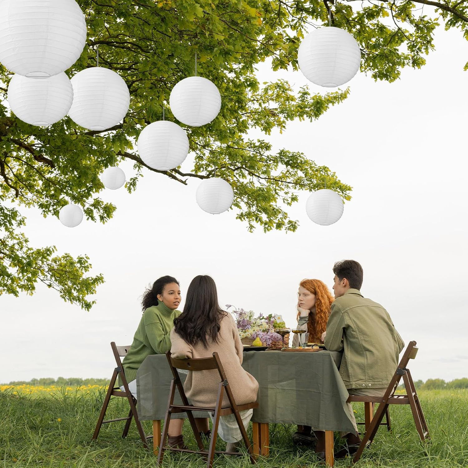 30 Pack White Chinese Japanese Paper Lanterns Decorative Hanging round Paper Lan
