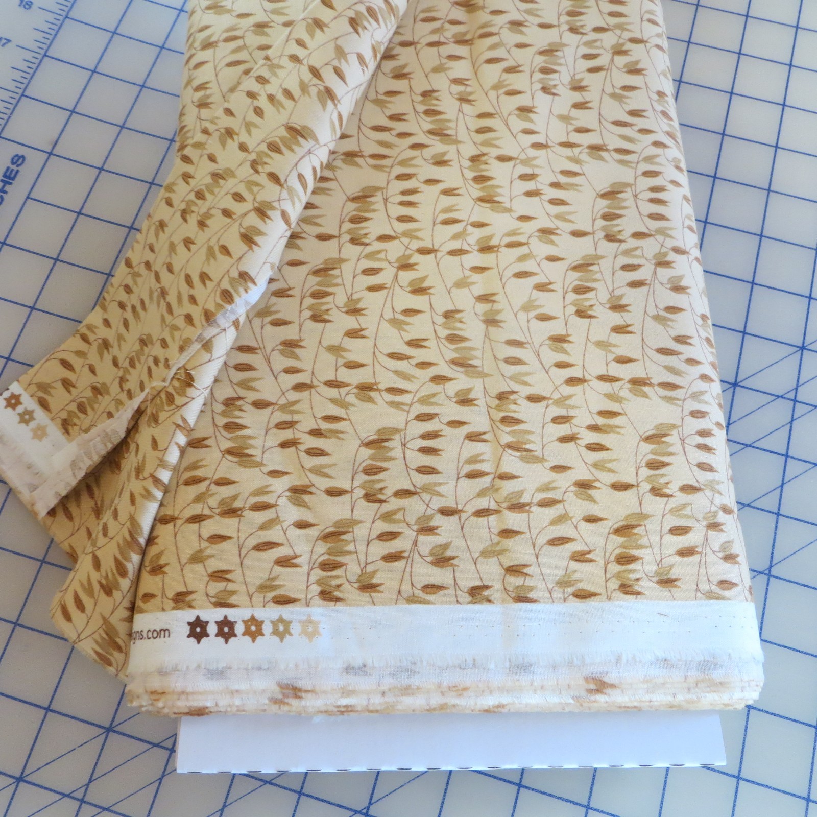YARD ~ Sewing Your Oats, Tan, Riley Blake, $3.99 Ships ANY Amount Of Fabric