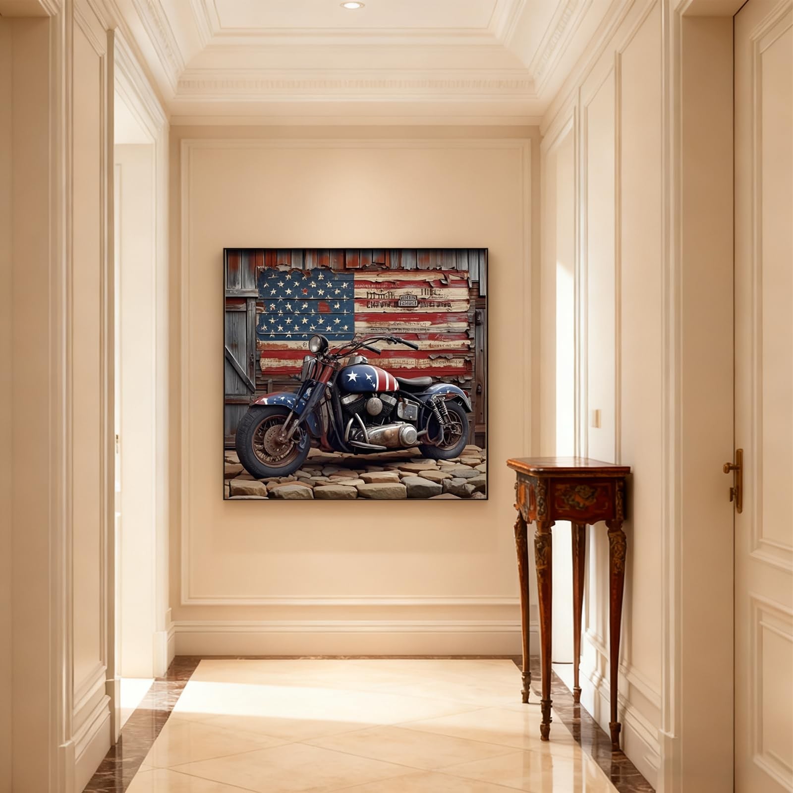 American Motorcycle Diamond Art Kits,5D Diamond Painting Kits for Adults Beginne