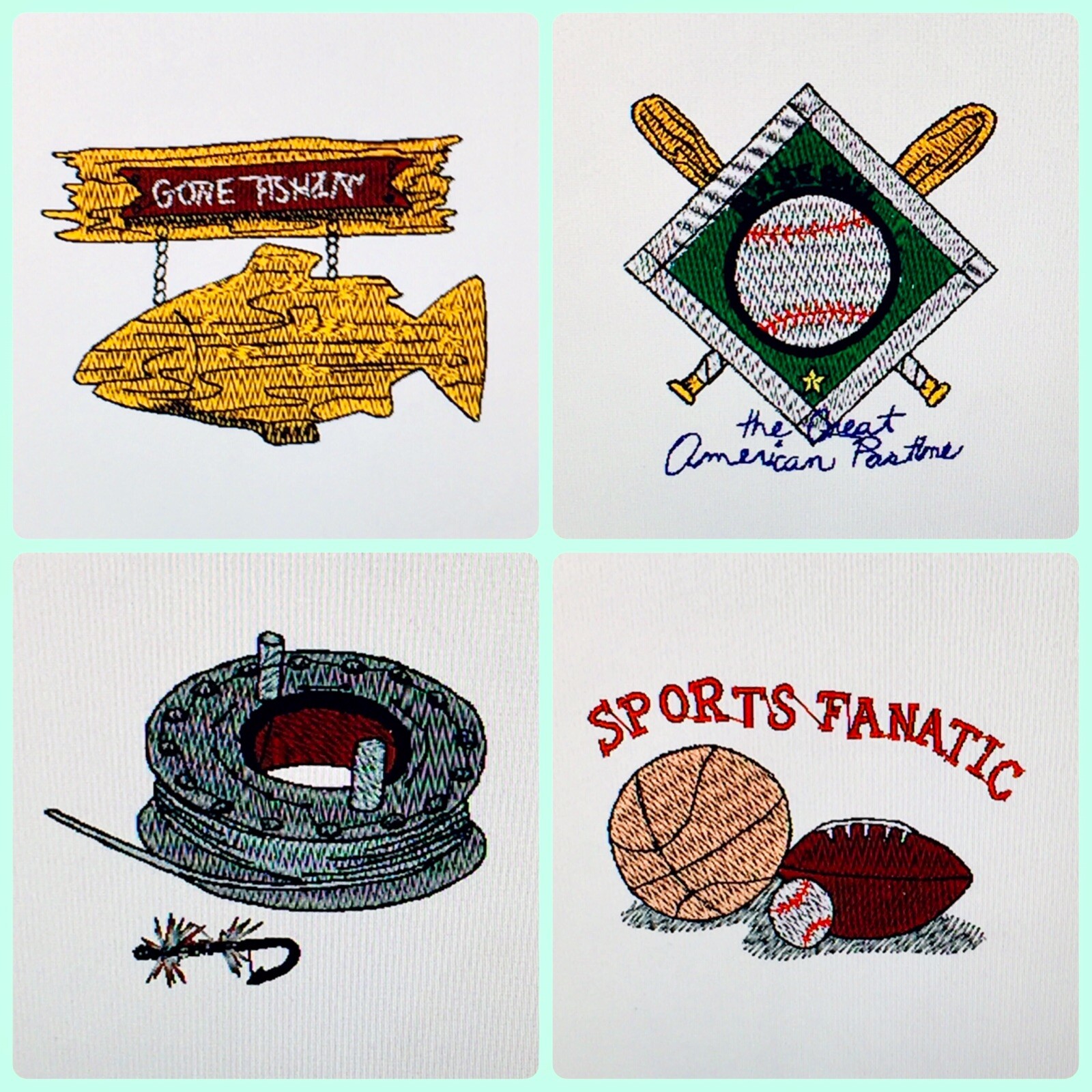 Dad’s Hobbies Embroidery Designs Floppy Disk for Husqvarna Viking Designer 1