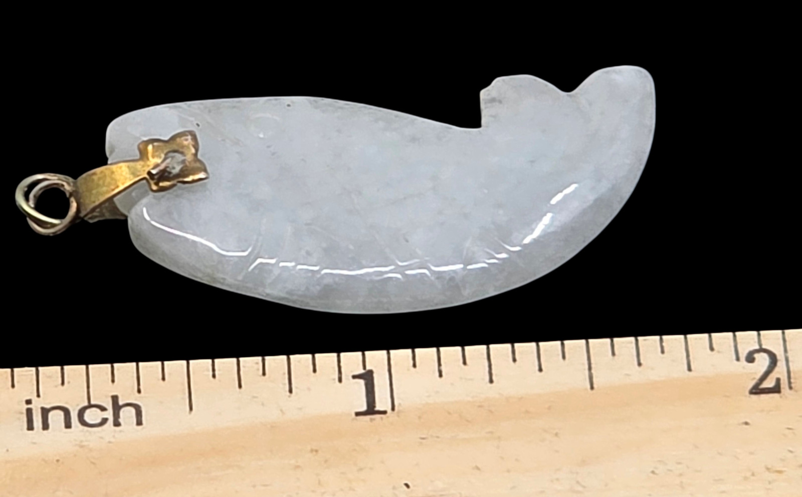 Chinese Hand Carved Icy White Jade Fish Pendant – Symbol of Abundance