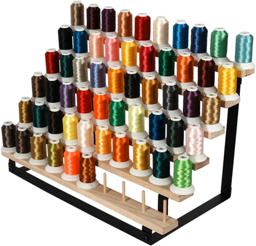 60 Spools Thread Rack Holder Organizer, Freestanding & Wall Mounted Embroidery,