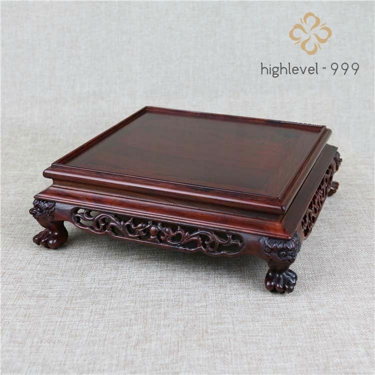 Rosewood Square Base Display Stand for Vase Bottle Teapot Incense Burner Etc 03