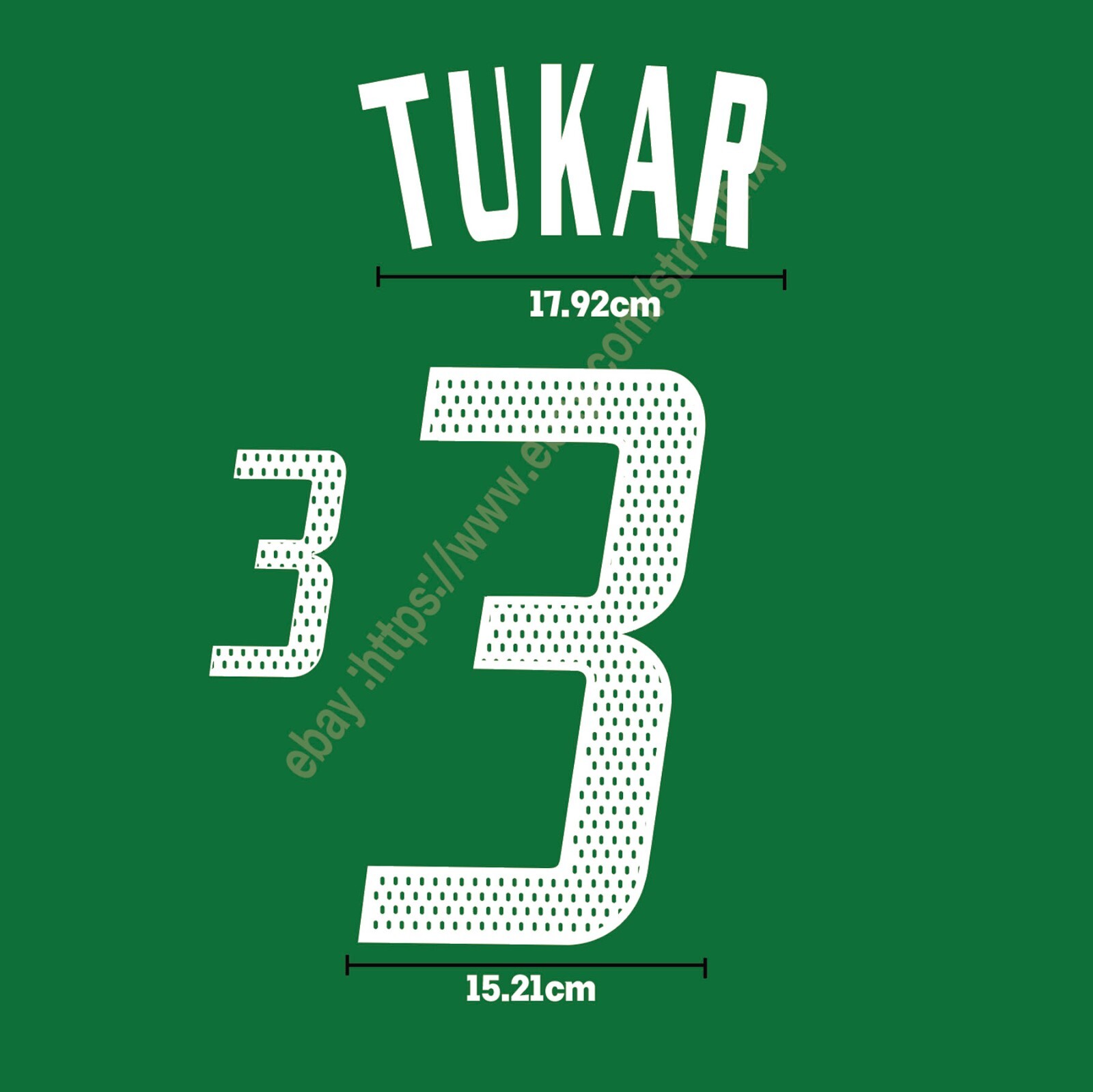 2002 Saudi Arabia Home Name Set TUKAR #3 Heat Transfer Patch Custom Fan Kit