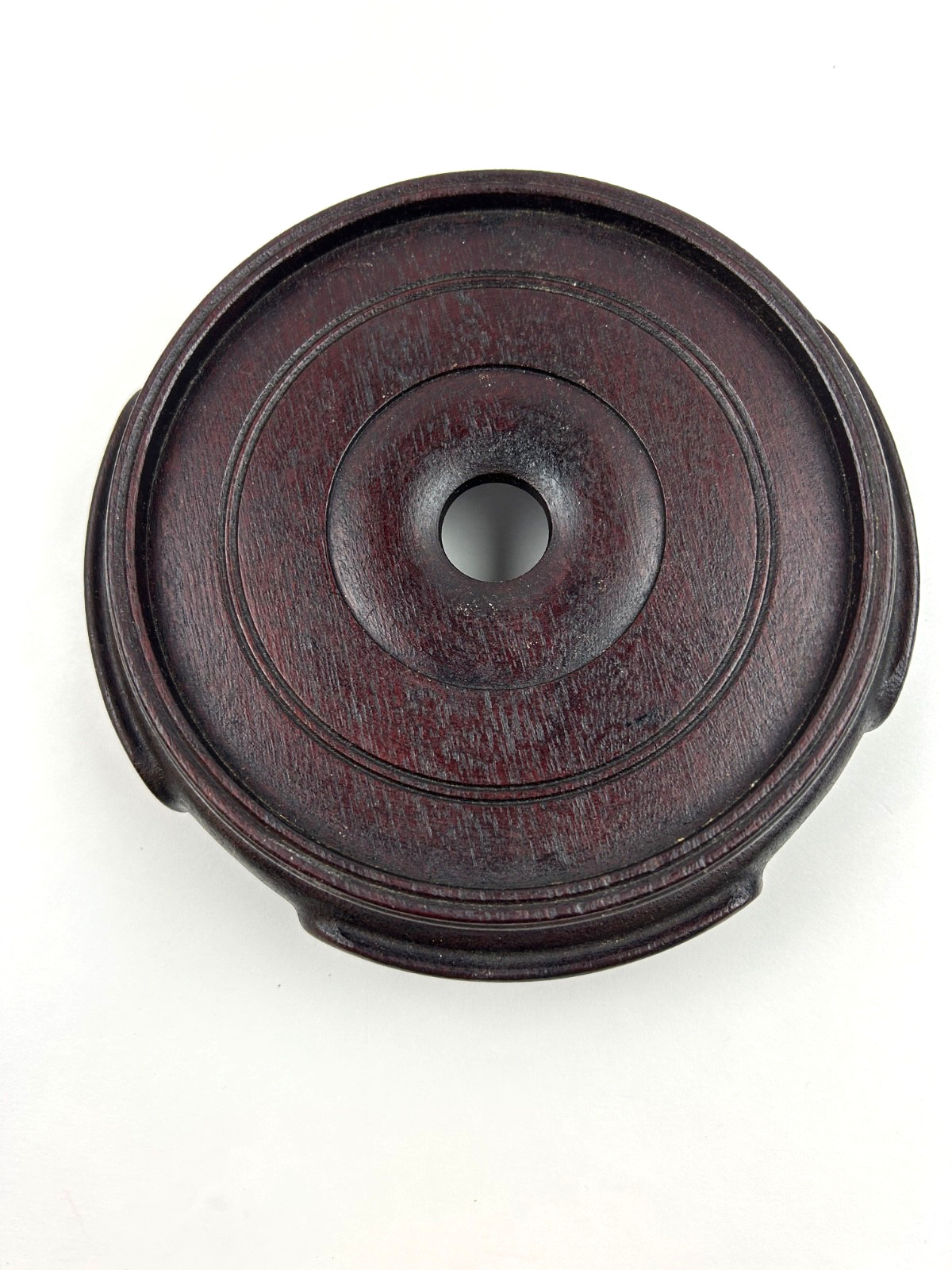 Rosewood Display Stand Hand Carved Round Asian Pedestal Bonsai Teapot Vase Base