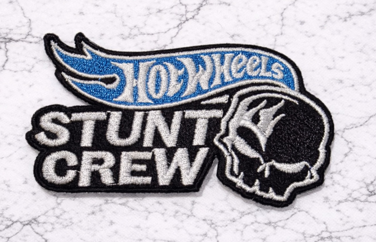 HOT WHEELS STUNT CREW EMBROIDERED IRON OR SEW ON PATCH 4″X2.25″ FREE SHIPPING