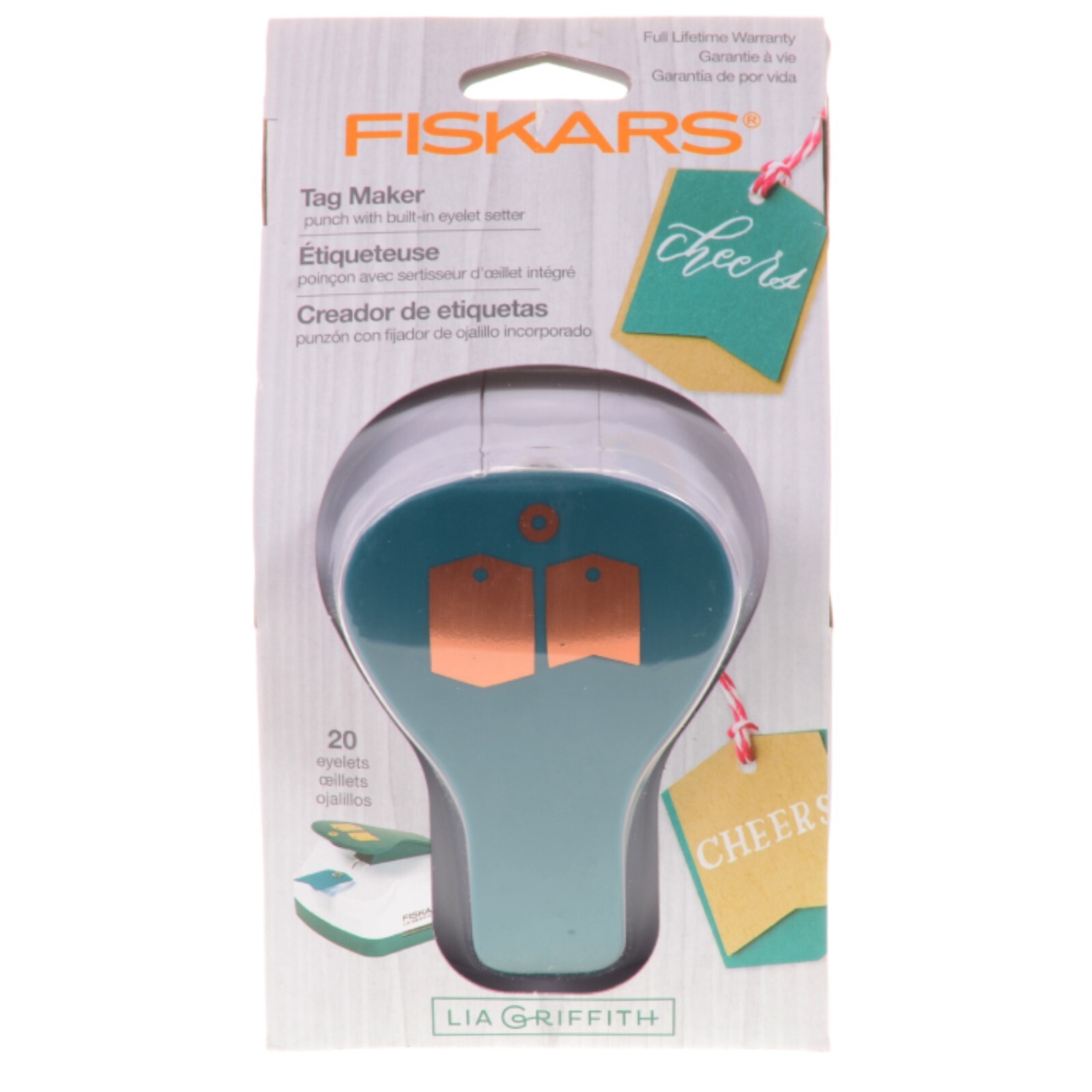 Fiskars Lia Griffith Gift Tag Maker Chevron With Eyelet Setter #120020-1005
