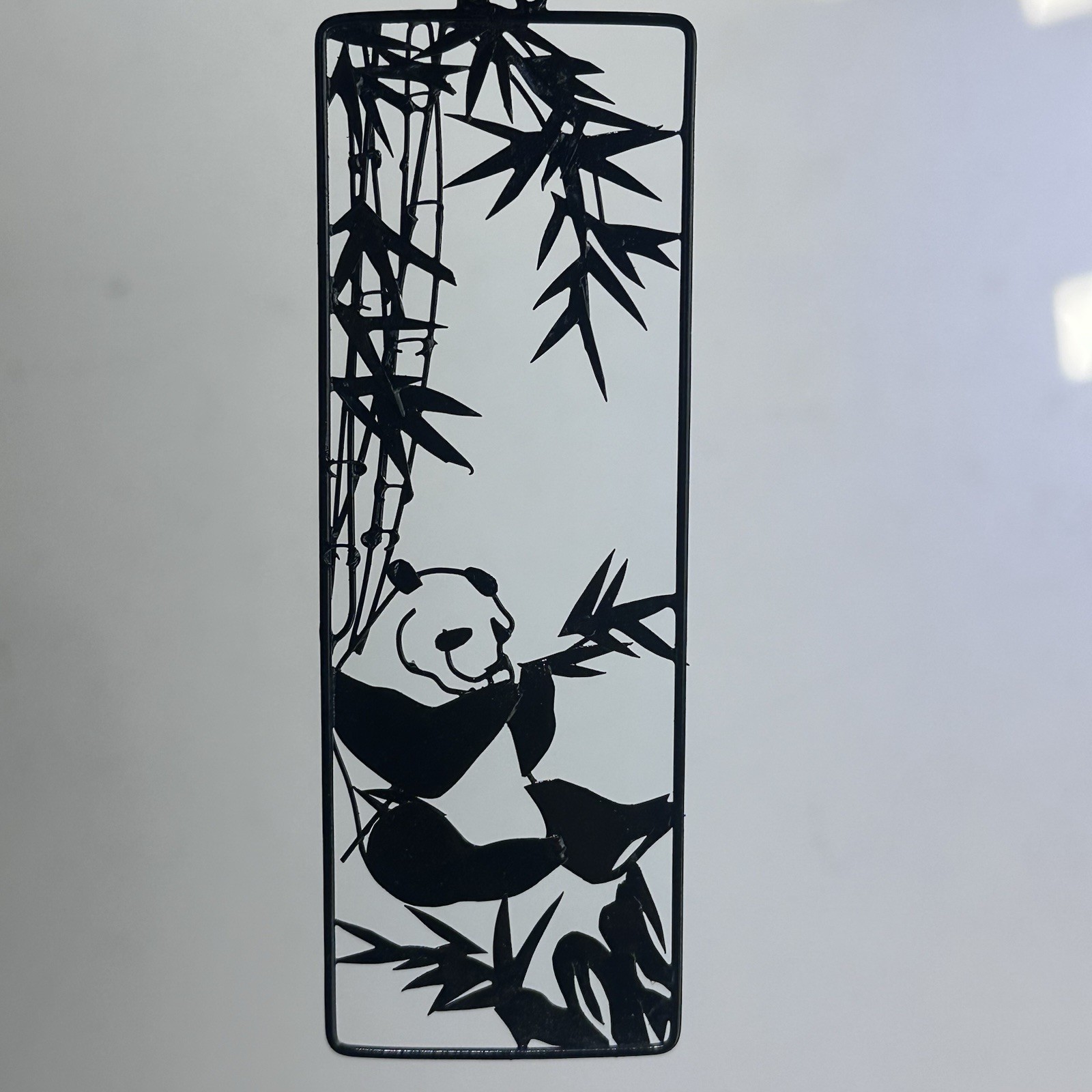 Chinese Iron Picture Panda Bamboo Tin Art Set Of 4