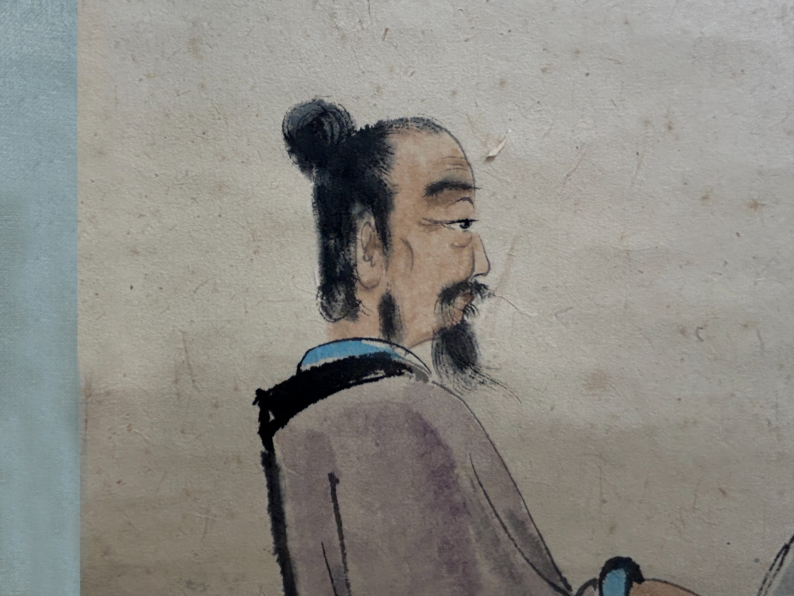 Oriental 3 Scholars Ink Brush Color Scroll Painting Wall Art ws4782
