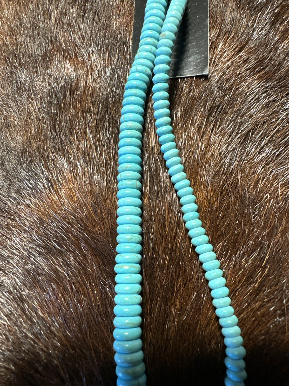 Turquoise Bead Strands Button Shape 17.8cm 7 Inches Long 4 Strands Size Varies