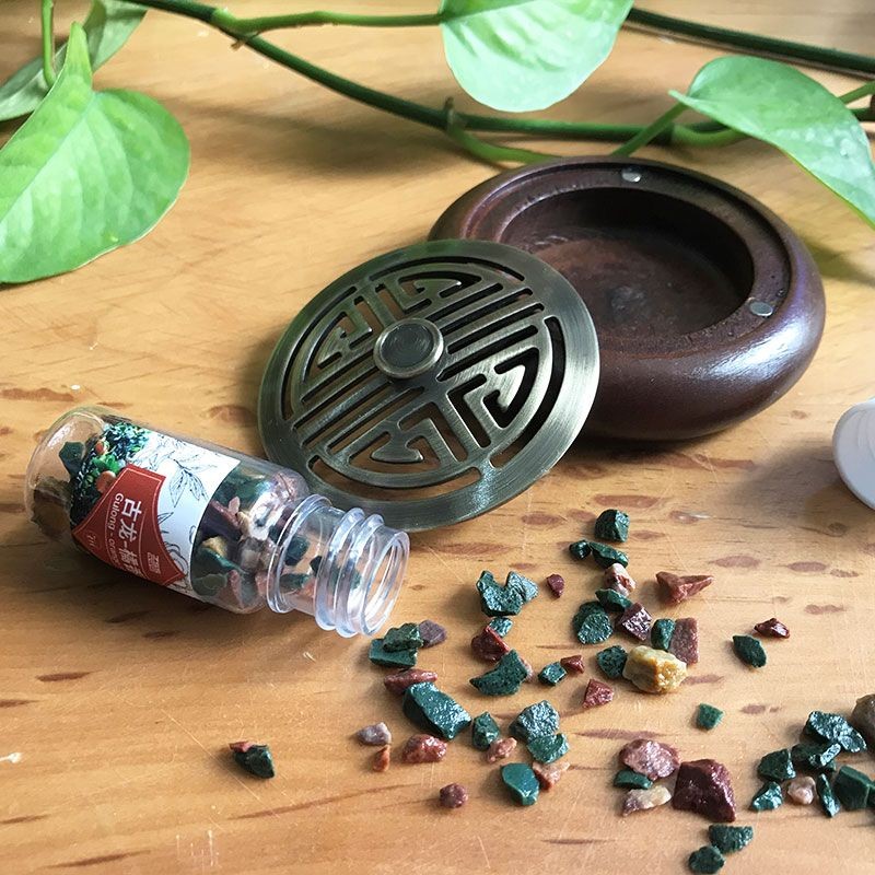 Walnut Wood Car Aromatherapy Case Brass Longevity Lid No Fragrance Included