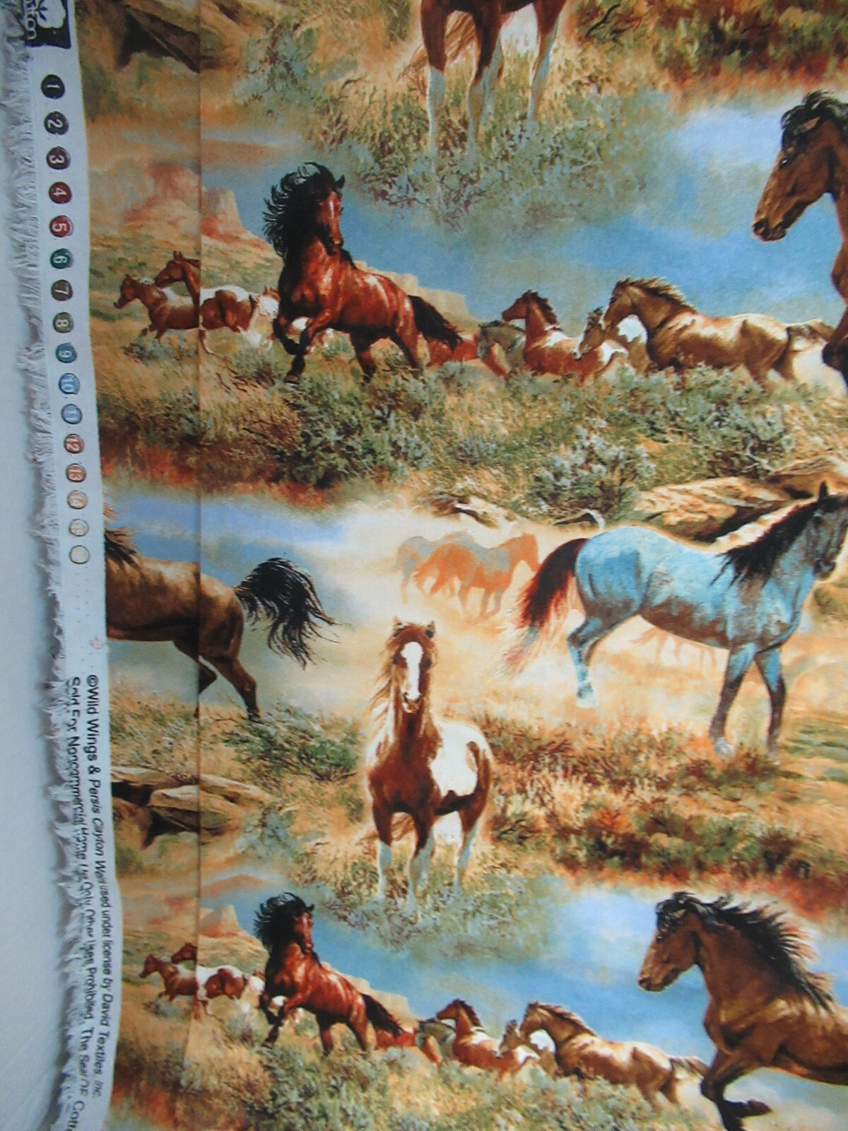 Wild Horses Wild Wings David Textiles Quilting Cotton Fabric 1YD X 44″W NEW