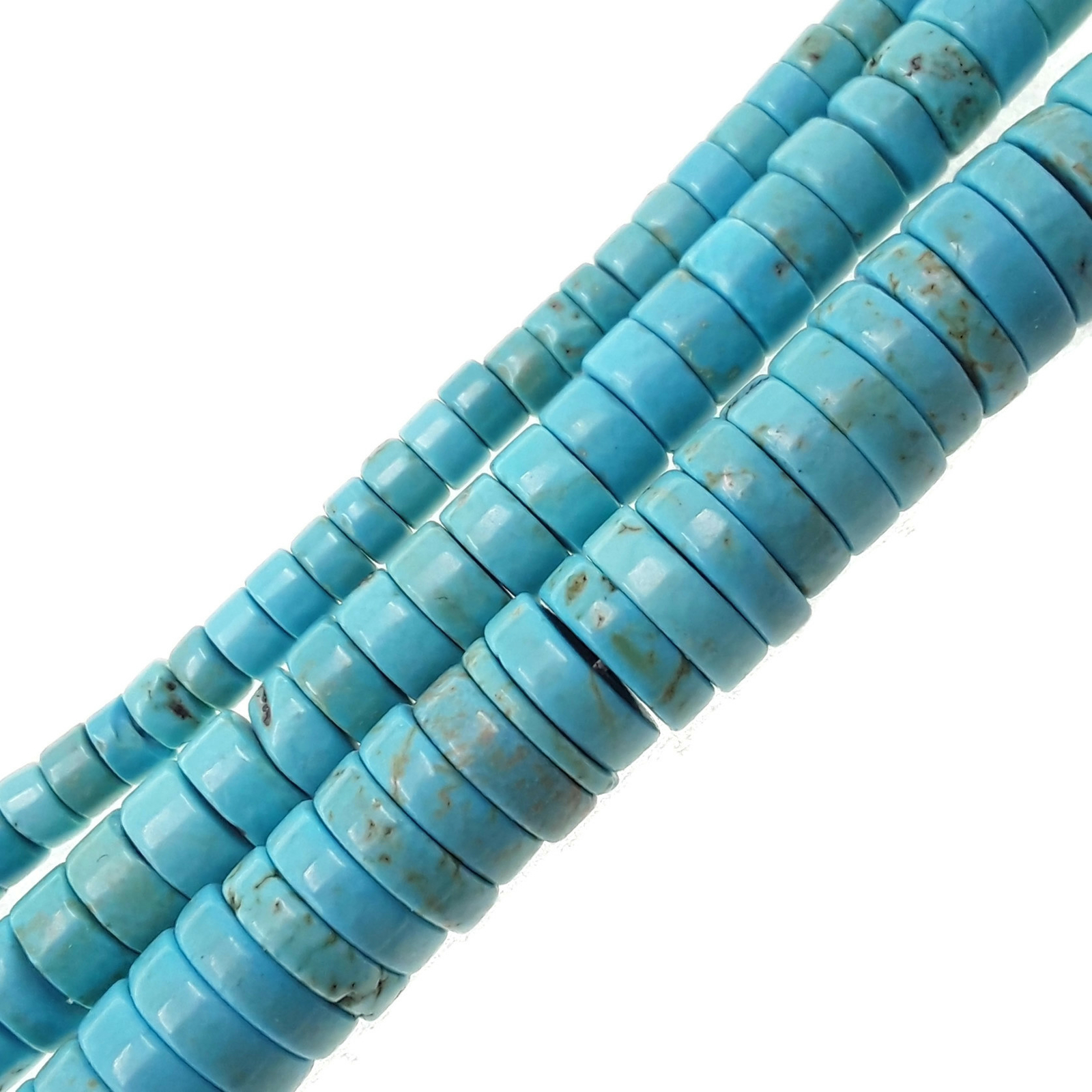 Blue Turquoise Heishi Discs Beads 2x4mm 3x6mm 3x8mm 3x10mm 15.5″ Strand