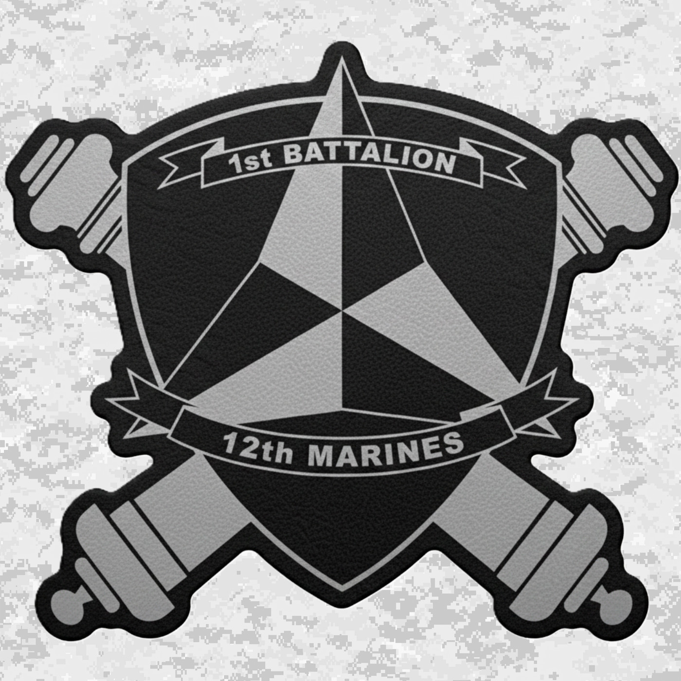 1st Battalion 12th Marines Unit “Spartans” | Leather Patch | Hook and Loop Tape