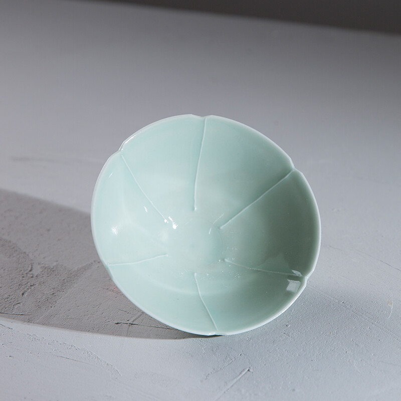 5.1″ Collect Chinese Song Porcelain Shadow Green Glaze Douli Bowl